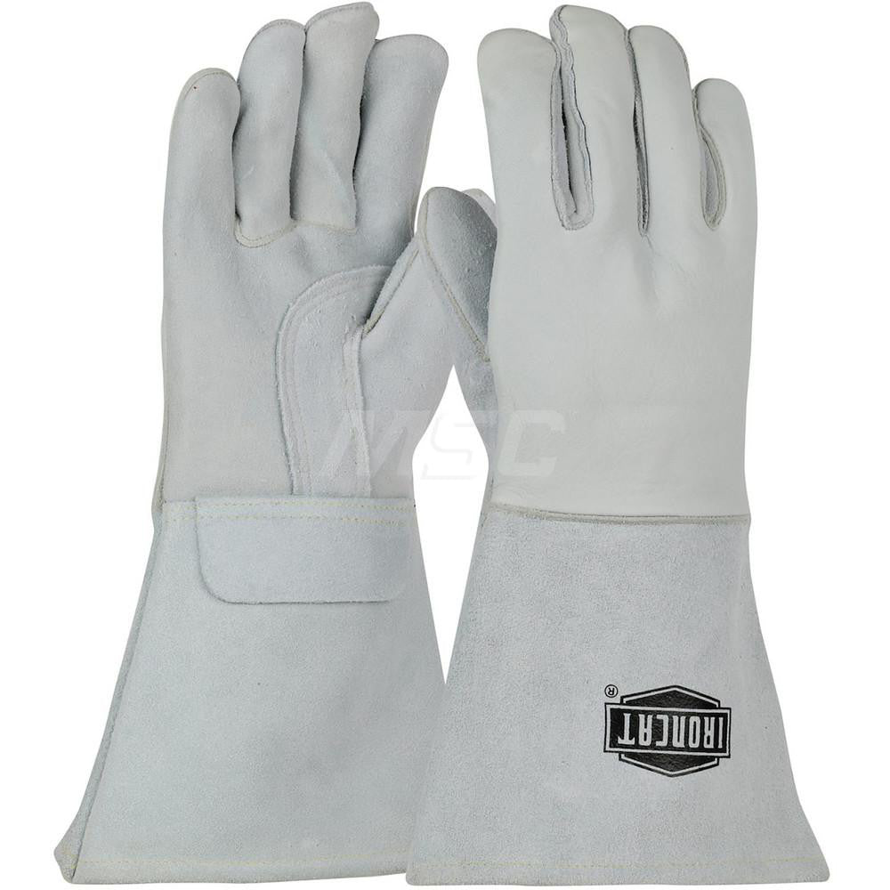 PIP 9061/L Welding Gloves Ironcat 9061, Size Large, Uncoated-Coated, Grain Elkskin Leather, Pair, for General Welding