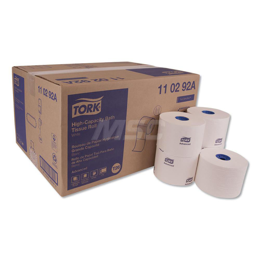 Tork 110292A Bathroom Tissue Standard Roll, Recycled Fiber, 2-Ply, White