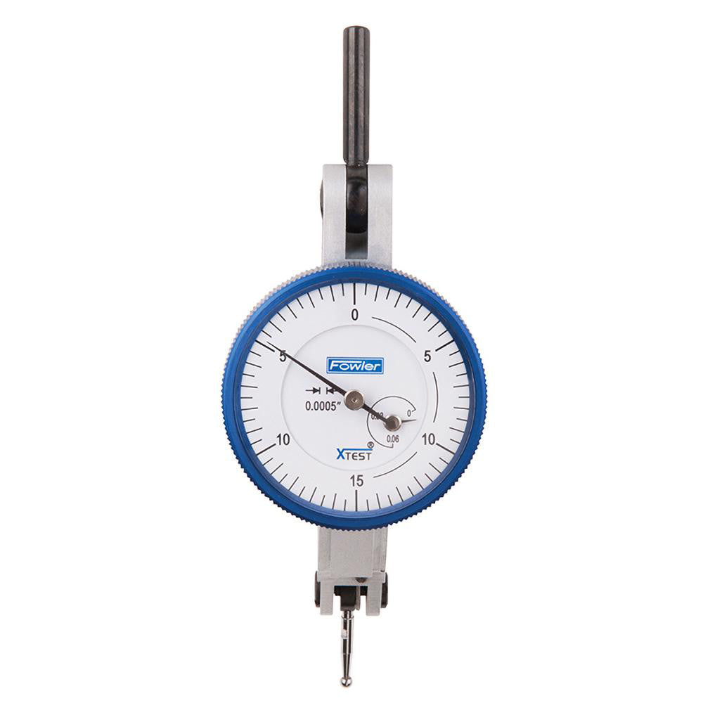 Fowler 52-562-002-0 Horizontal Dial Test Indicator 0.0600" Max, 0-15-0 Dial Reading, 0.0004000.001200" Accuracy