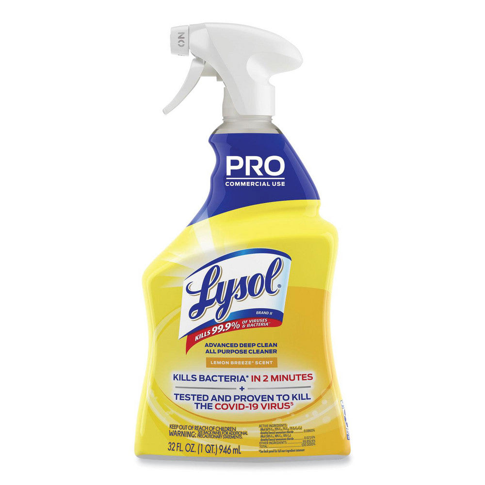 Lysol RAC00351EA Advanced Deep Clean All Purpose Cleaner, Lemon Breeze, 32 oz Trigger Spray Bottle