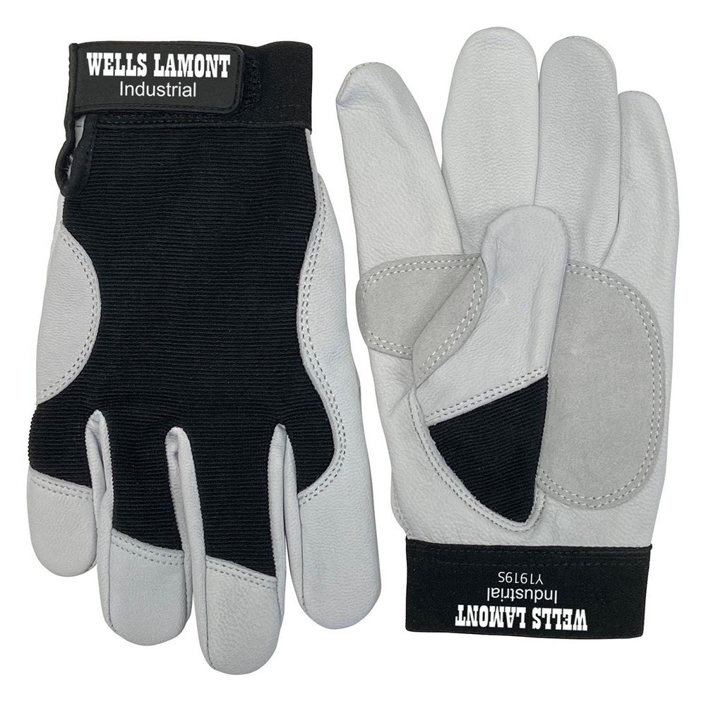 Wells Lamont Y1919A4M Welder's & Heat Protective Gloves Primary Material Leather Size Medium Coating Coverage Palm & Thumb Lining Lined Back Material Spandex Hand Pair