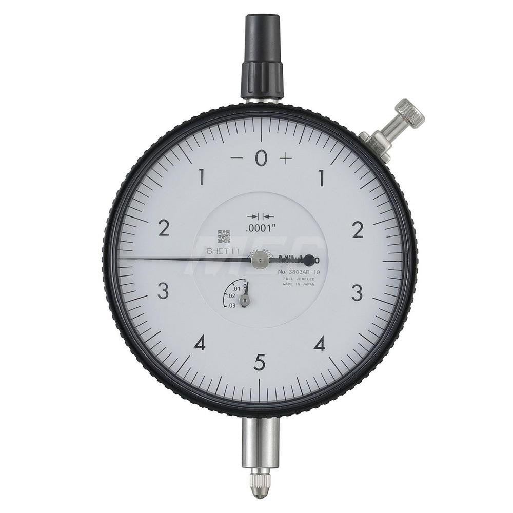 Mitutoyo 3803AB-10 Dial Drop Indicator 0.0000 to 0.0300" , 0-5-0 Dial Reading, 0.000100" Dial Graduation