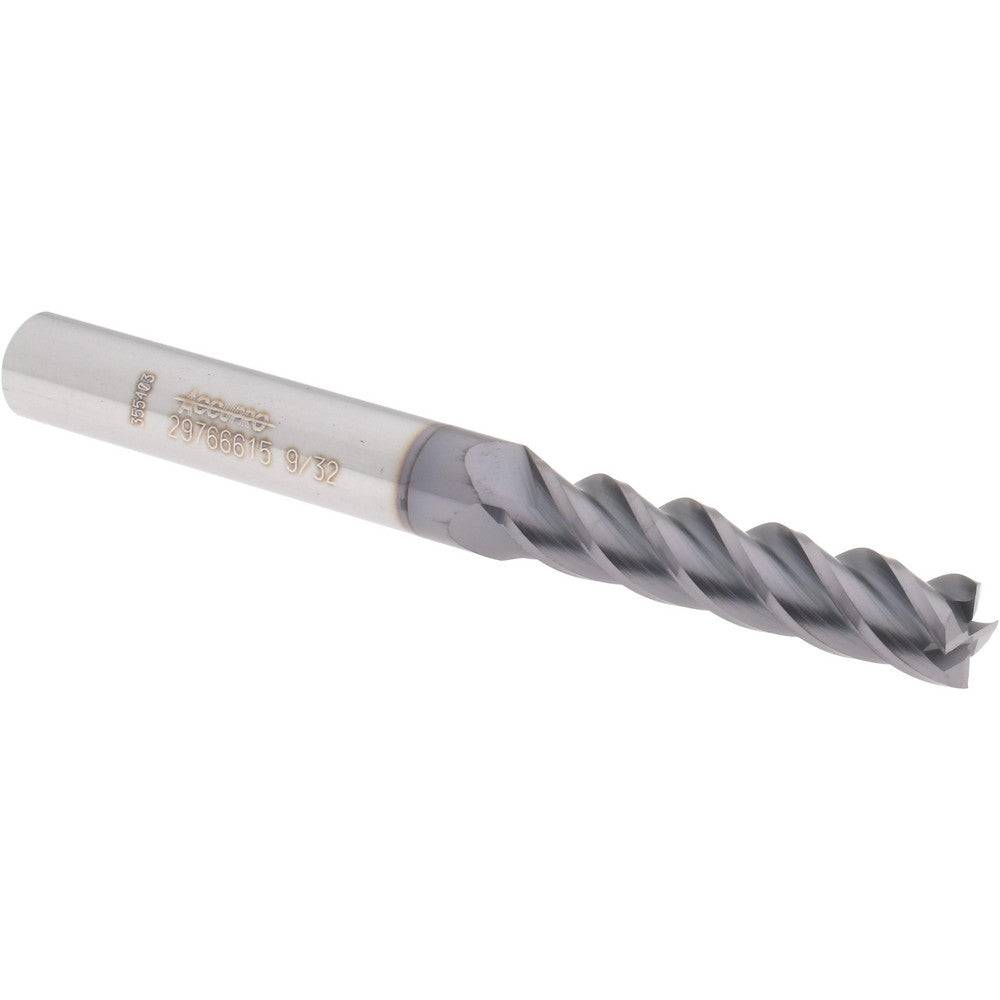 Accupro 29766615 Square End Mill 9/32" Dia, 1-1/4" LOC, 4 Flute, Solid Carbide