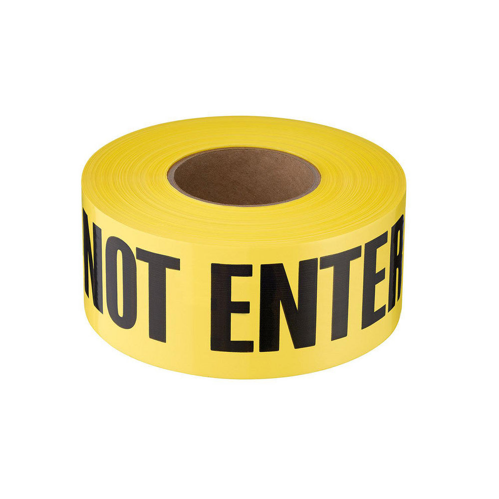 Empire Level 77-1006 Barricade & Flagging Tape Tape Type Tape Marked ANSI Warning Legend Caution Do Not Enter Material Plastic Thickness (mil) 2.50 Overall Length 1000.00 Roll Length (Feet) 1000