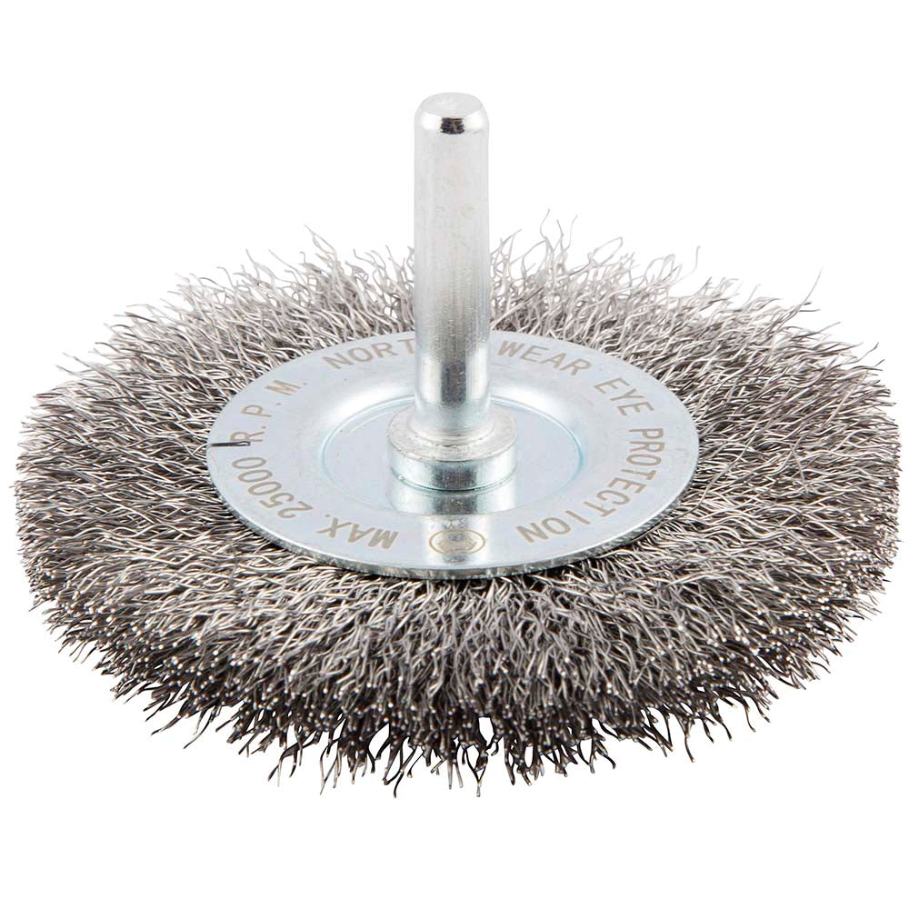Norton 66252838969 Wheel Brush 3" Wheel Dia, 7/16" Face Width, Crimped