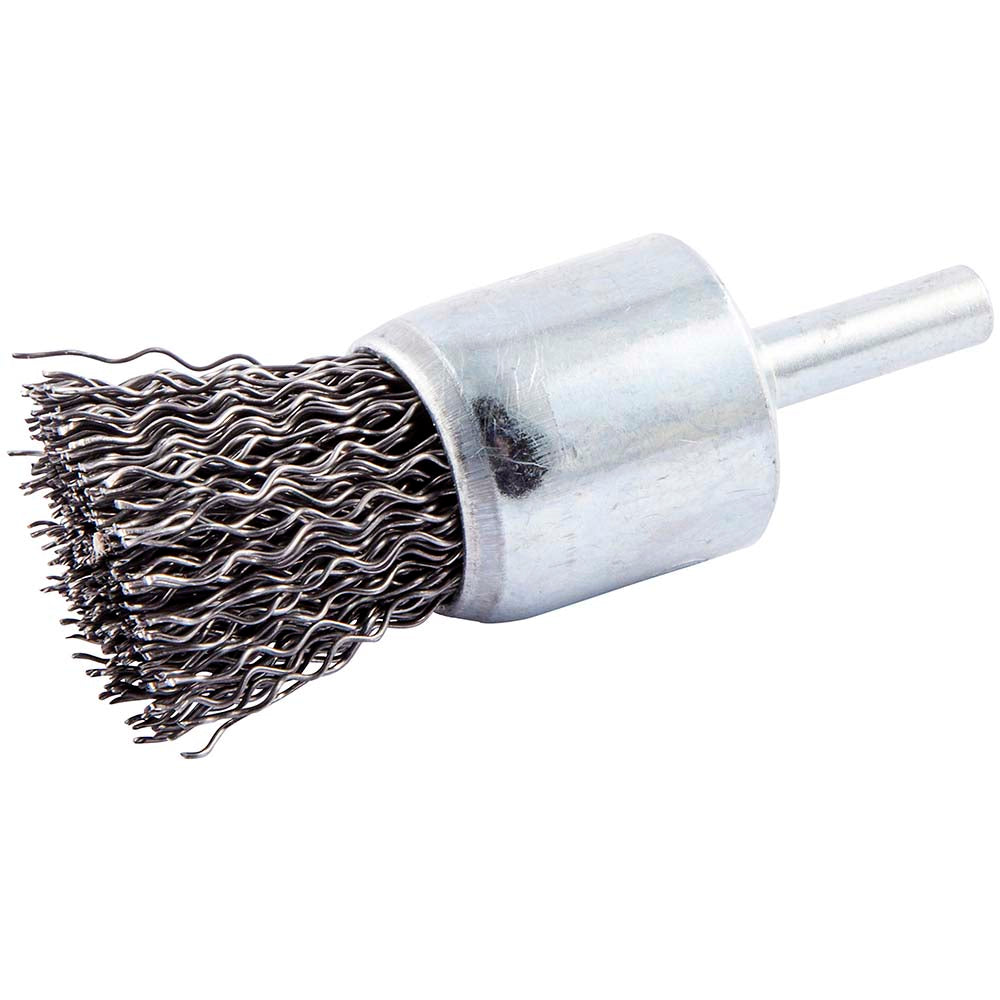 Norton 66252839113 End Brushes 1" Dia, Carbon Steel, Crimped Wire