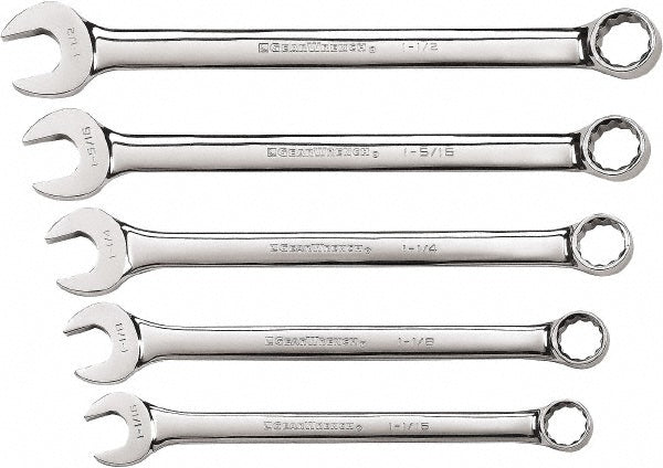 GEARWRENCH 81921 Combination Wrench Set 5 Pc, 1-1/16" 1-1/2" 1-1/4" 1-1/8" & 1-5/16" Wrench, Inch