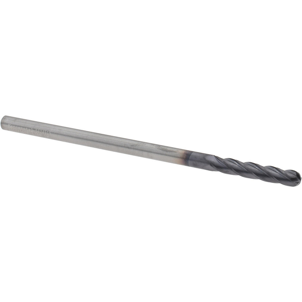 Kennametal 5824515 Ball End Mill 3/16" Dia, 1" LOC, 4 Flute, Solid Carbide