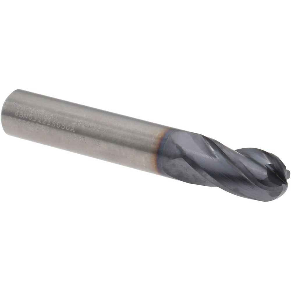 Kennametal 5824525 Ball End Mill 5/16" Dia, 1/2" LOC, 4 Flute, Solid Carbide
