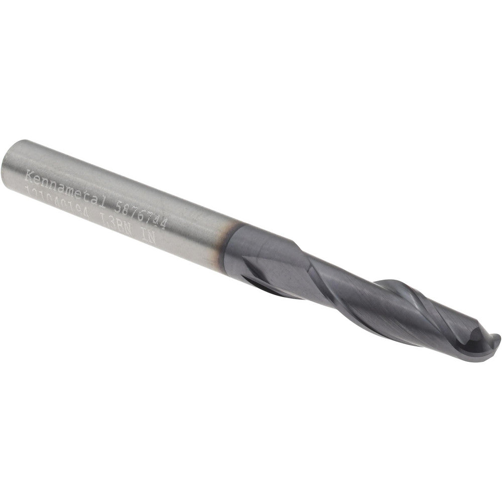 Kennametal 5876744 Ball End Mill 3/16" Dia, 5/8" LOC, 2 Flute, Solid Carbide
