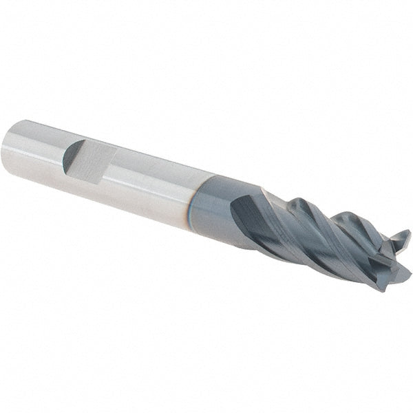 Iscar 5623090 Corner Radius End Mill 3/8" Dia, 3/4" LOC, 0.0200" Radius, 4 Flute, Solid Carbide
