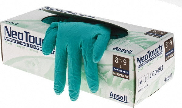 Ansell 385681 Disposable Glove Series Microflex Neotouch, Size Large, 5.1 mil, Synthetic Polymer Coated, Neoprene, Chemical-Resistant Grade, Powder-Free