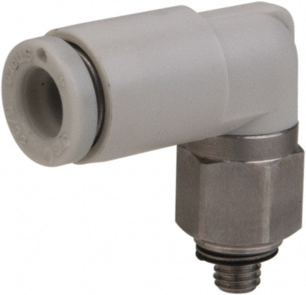 SMC Pneumatics KQ2L06-M5N Push-to-Connect Push-to-Connect Fitting Elbow, M5x0.8 Thread, 6.00 mm OD