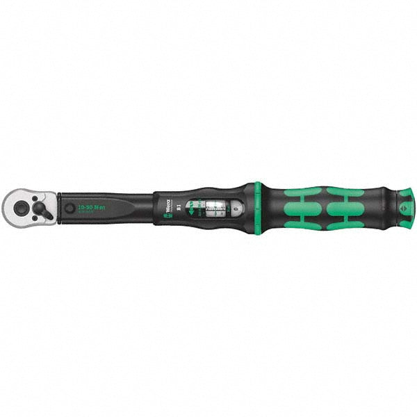 Wera 05075610001 Adjustable Torque Wrench 3/8" Drive, Square Drive, Foot Pound & Newton Meter