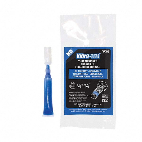 Vibra-Tite 12202 Threadlocker Blue, Liquid, 2 mL, Tube