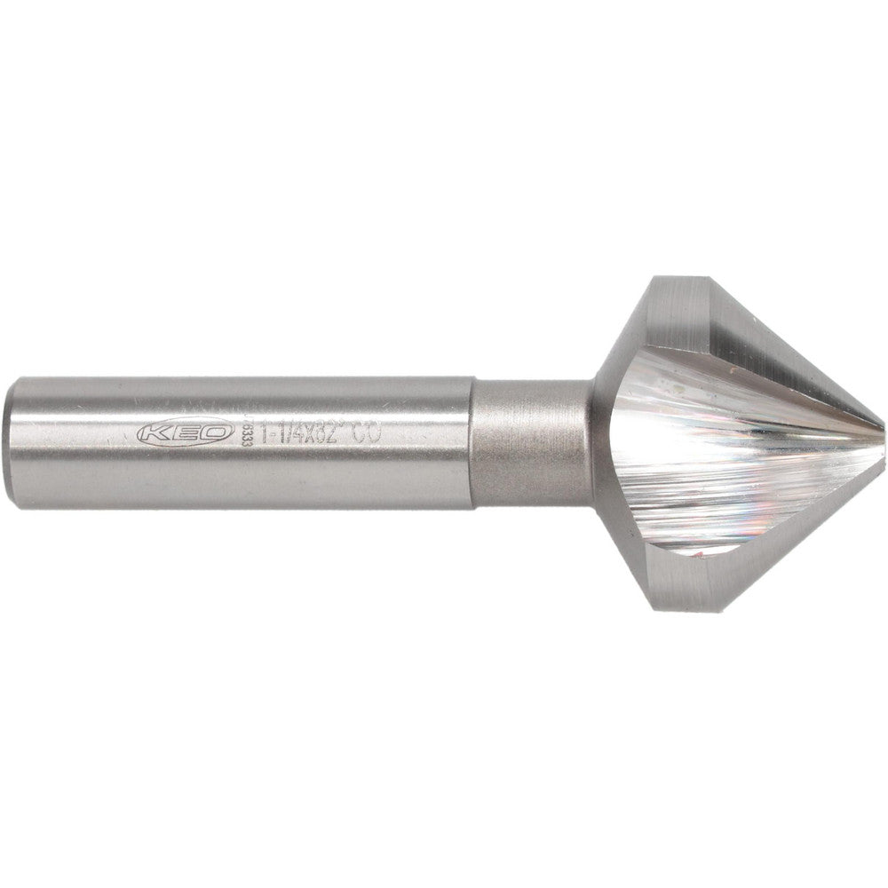 Keo 919-000-280 Countersink 1-1/4" Head Dia, 82.00 deg Included Angle, 3 Flute, Cobalt Steel, Right Hand Cut