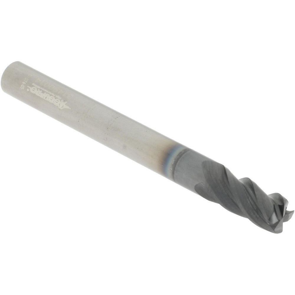 Accupro 310103 Corner Radius End Mill 1/4" Dia, 1/2" LOC, 38 deg Helix, Corner Radius End, Centercutting Series HS