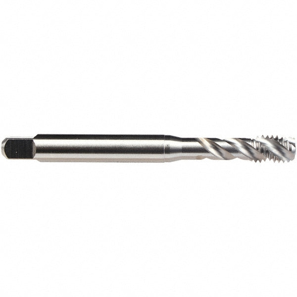 Emuge BU513510.5609 #2-56 UNC, 4 Flute, 45° Helix, Bottoming Chamfer, GLT-1 Finish, High Speed Steel Spiral Flute STI Tap