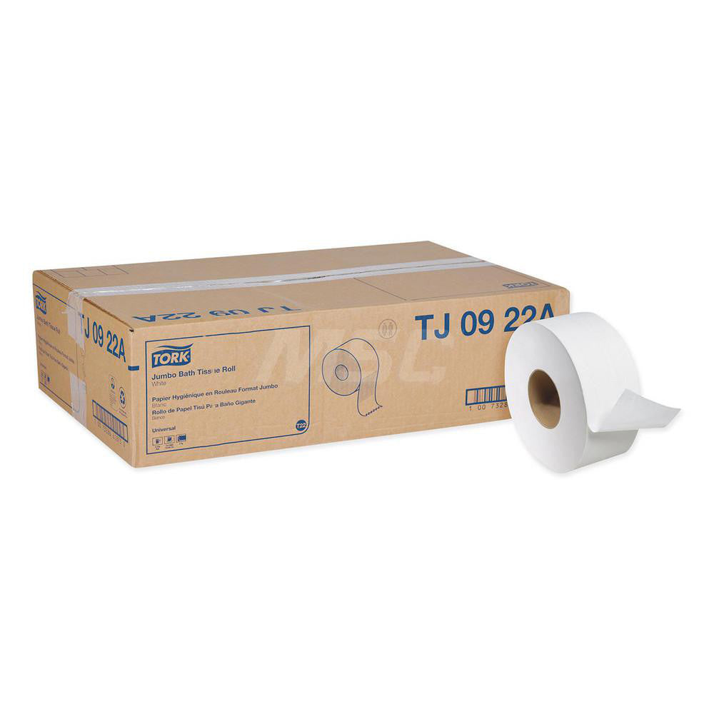 Tork TJ0922A Bathroom Tissue Jumbo Roll, Recycled Fiber, 2-Ply, White