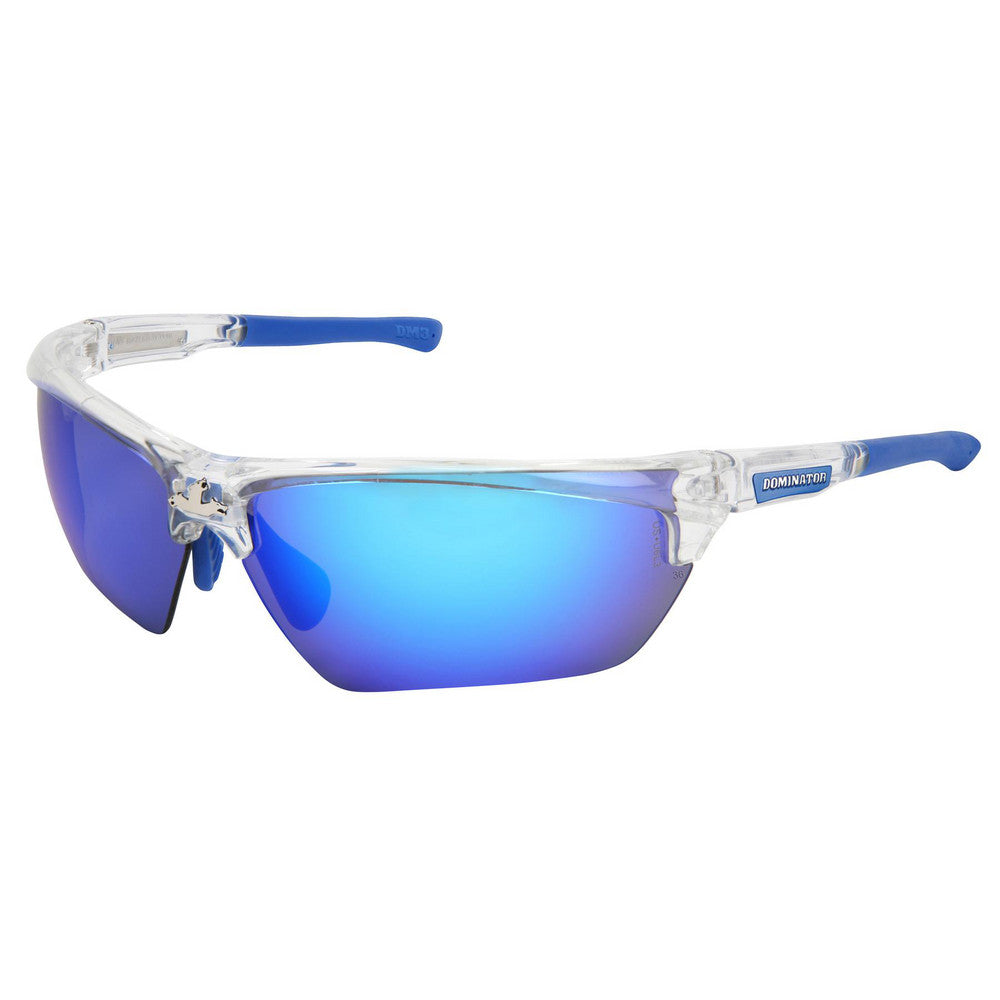 MCR Safety DM1328BDC Safety Glasses Anti-Fog & Scratch-Resistant, Polycarbonate, Blue Mirror Lenses, Full-Framed