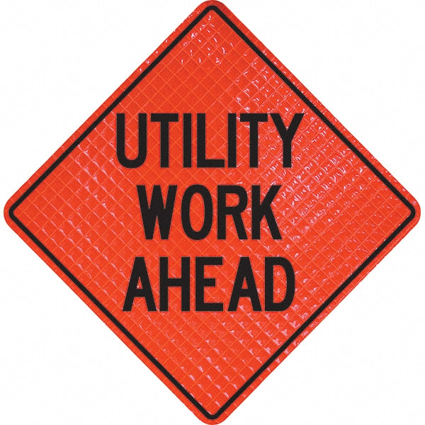 PRO-SAFE 07-800-4046-L Traffic Control Sign Triangle, "Utility Work Ahead"