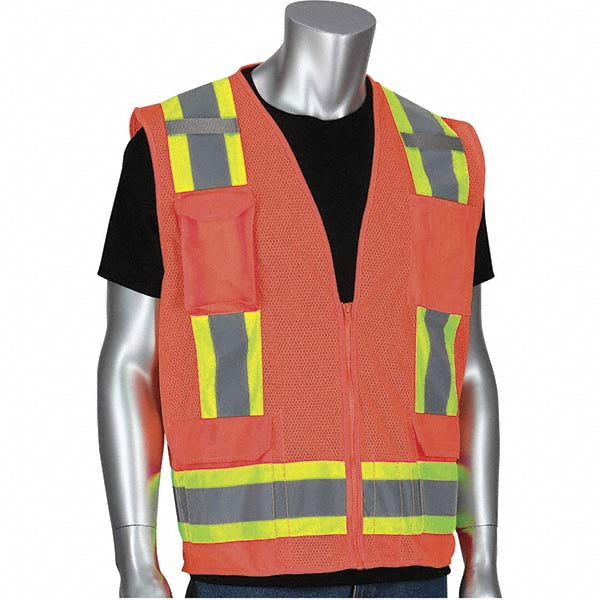 PIP 302-0500M-OR/S High Visibility Vest Small, Surveyor's Vest, ANSI Class 2