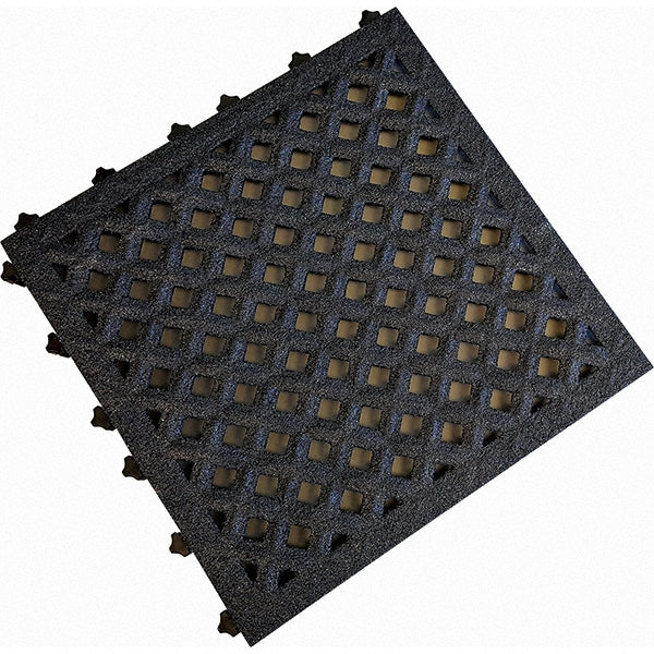 Ergo Advantage AG2-B Anti-Fatigue Modular Tile Mat Dry & Wet Environment, 18" Length, 18" Wide, 1" Thick, Black