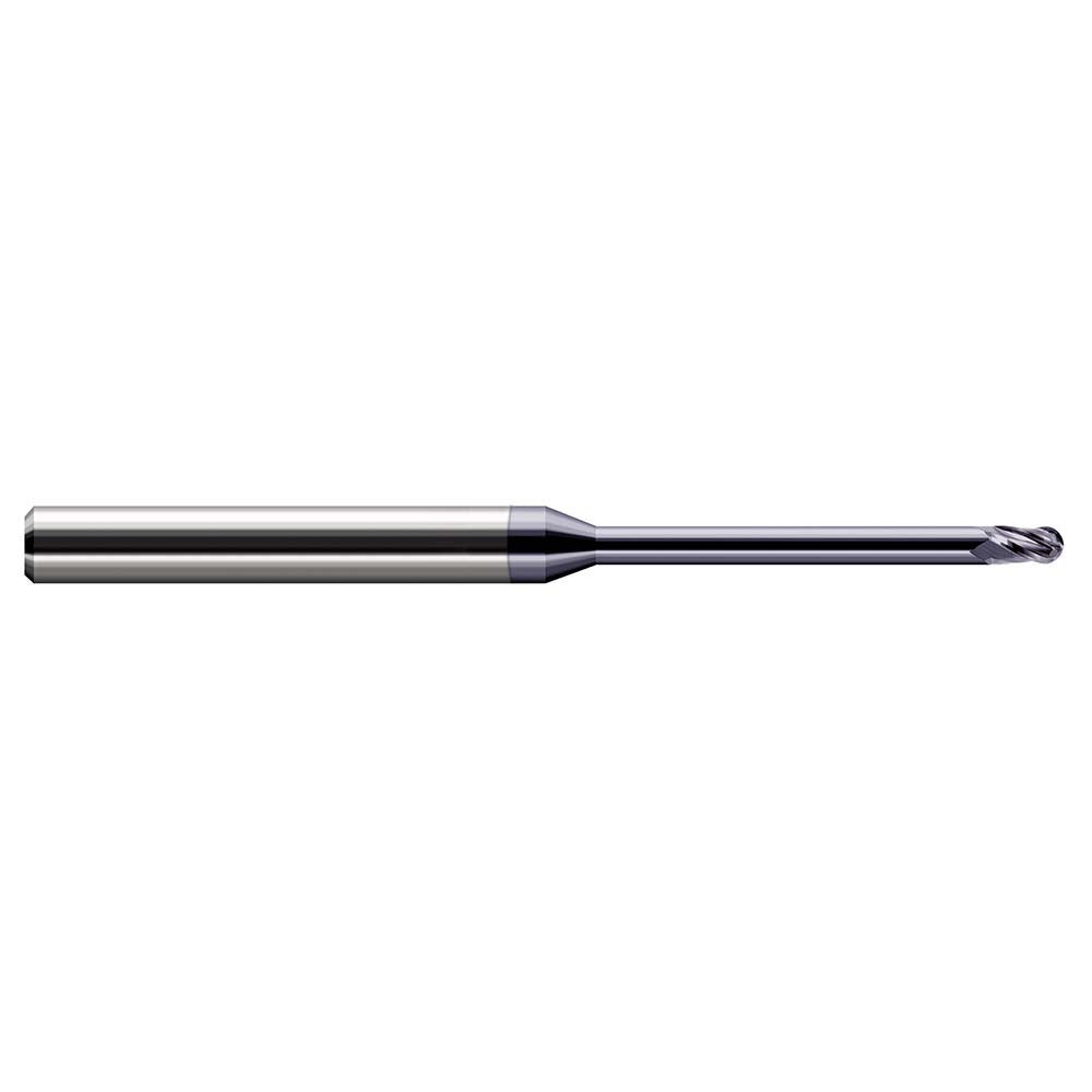Harvey Tool 35631-C3 Ball End Mill 0.0310" Dia, 0.0460" LOC, 3 Flute, Solid Carbide