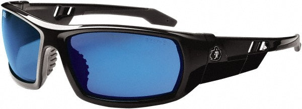 Ergodyne 50092 Safety Glasses Scratch-Resistant, Polycarbonate, Blue Mirror Lenses, Full-Framed