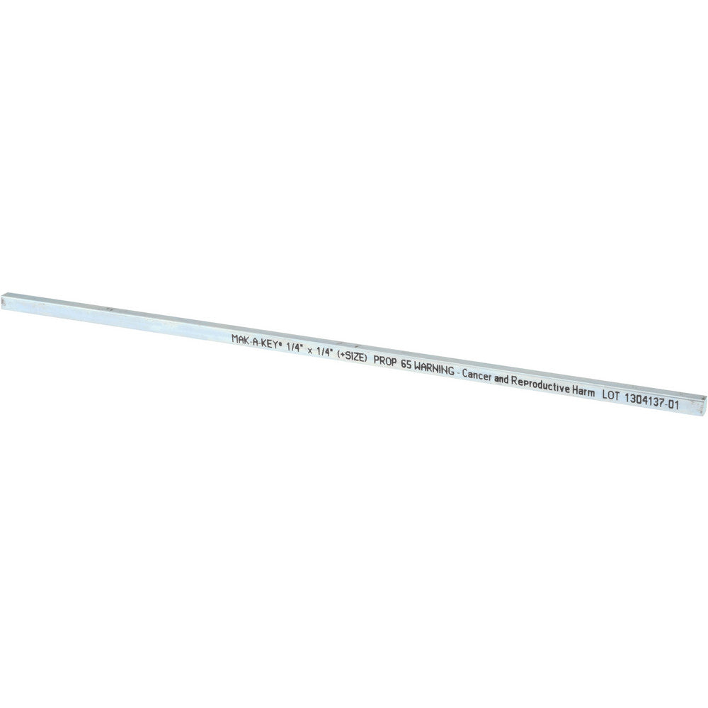 Mak-A-Key C2073625025012 Oversized Key Stock 1/4" High, 1/4" Wide, 12" Long, Steel, Zinc-Plated