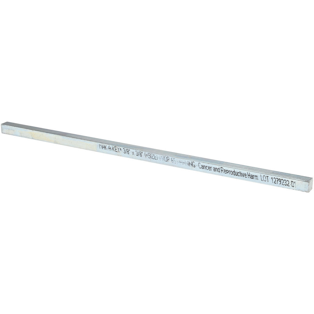 Mak-A-Key C2073637537512 Oversized Key Stock 3/8" High, 3/8" Wide, 12" Long, Steel, Zinc-Plated
