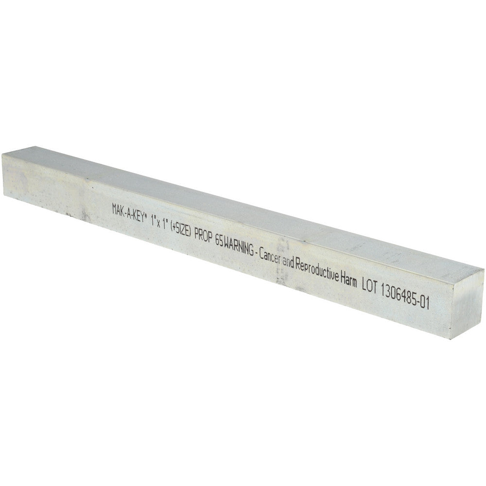 Mak-A-Key 3610001000-12 Oversized Key Stock 1" High, 1" Wide, 12" Long, Steel, Zinc-Plated