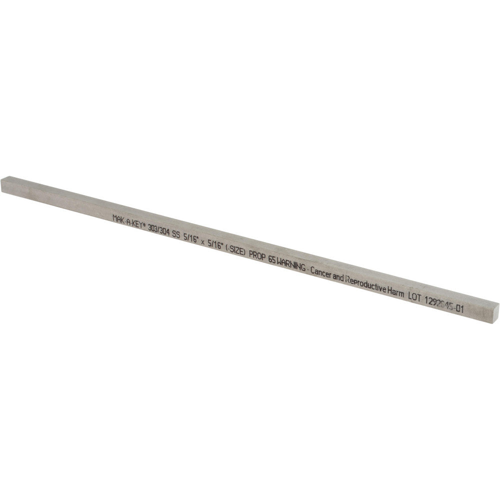Mak-A-Key 7003120312-12 Undersized Key Stock 5/16" High, 5/16" Wide, 12" Long, 18-8 Stainless Steel