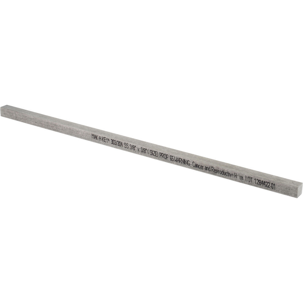 Mak-A-Key 7003750375-12 Undersized Key Stock 3/8" Wide, 12" Long, Stainless Steel