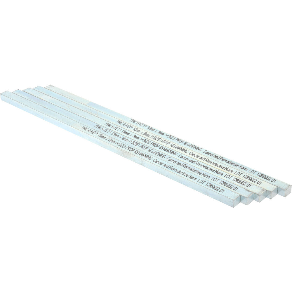 Mak-A-Key C207-361008305 Oversized Key Stock 12" Long, Steel, Zinc-Plated