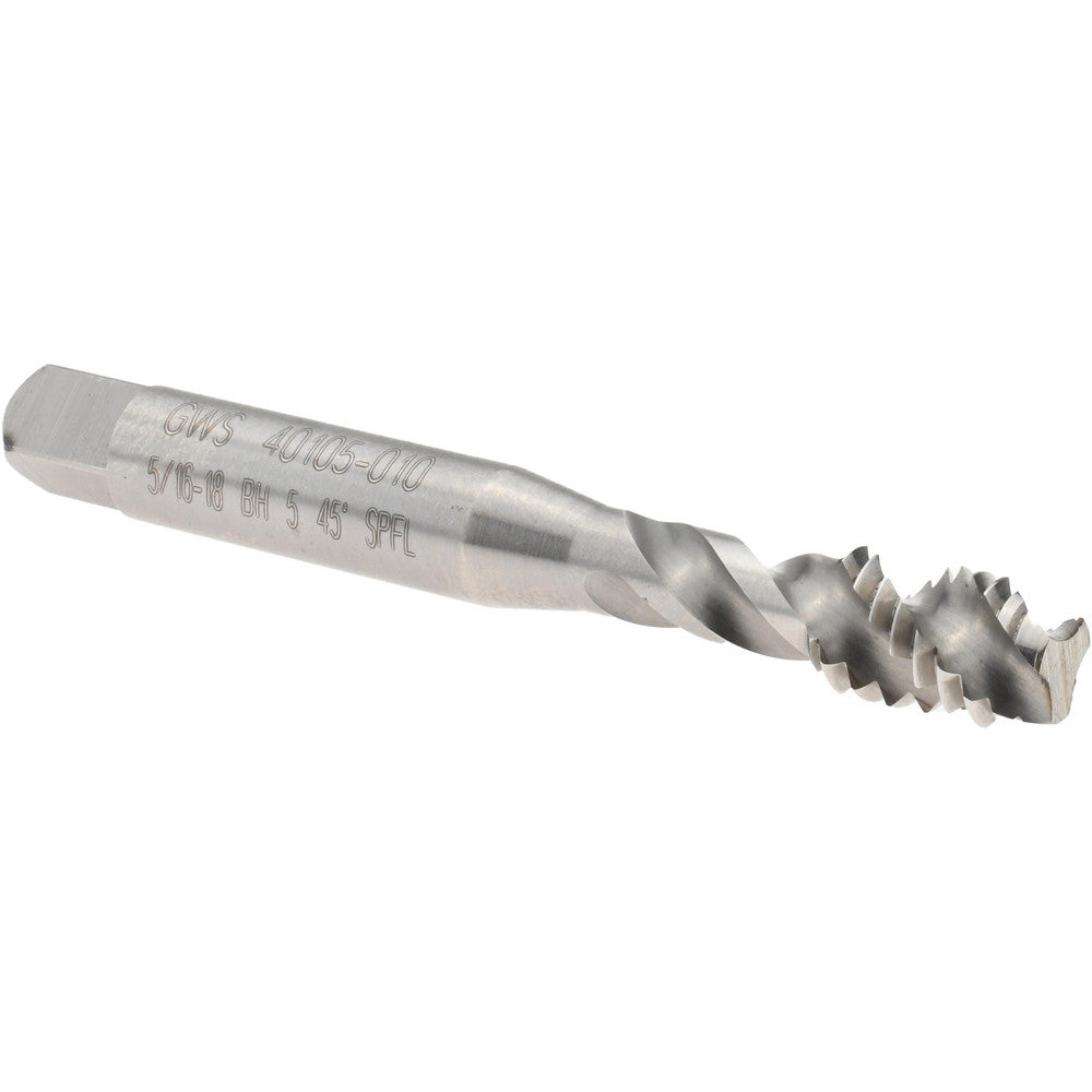 Balax 40105-010 Spiral Flute Tap 5/16-18, UNC, 3 Flute, Modified Bottoming Chamfer, 2B Class of Fit, Powdered Metal, Bright/Uncoated Finish