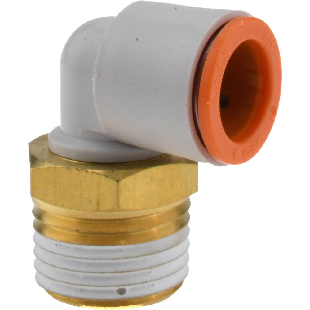 SMC Pneumatics KQ2L13-37AS Push-to-Connect Push-to-Connect Fitting Elbow, NPT, 1/2" OD