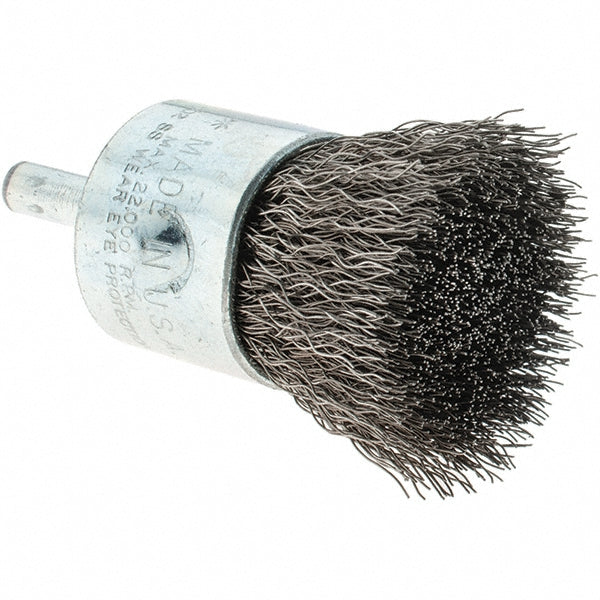 Tru-Maxx GSSC000017 End Brushes 1" Dia, Stainless Steel, Crimped Wire