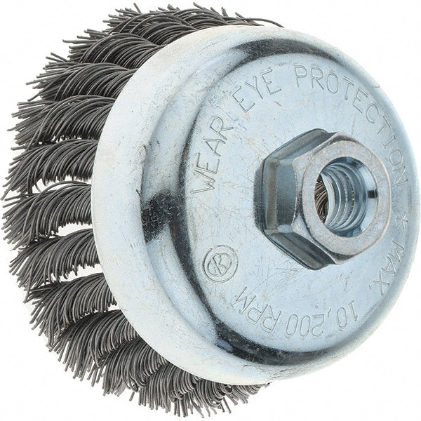 Tru-Maxx GSSC000008 Cup Brush 4" Dia, 0.023" Wire Dia, Steel, Knotted