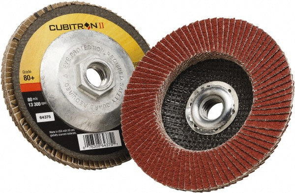 3M 7100105004 Flap Disc 5/8-11 Hole, 80 Grit, Ceramic, Type 27