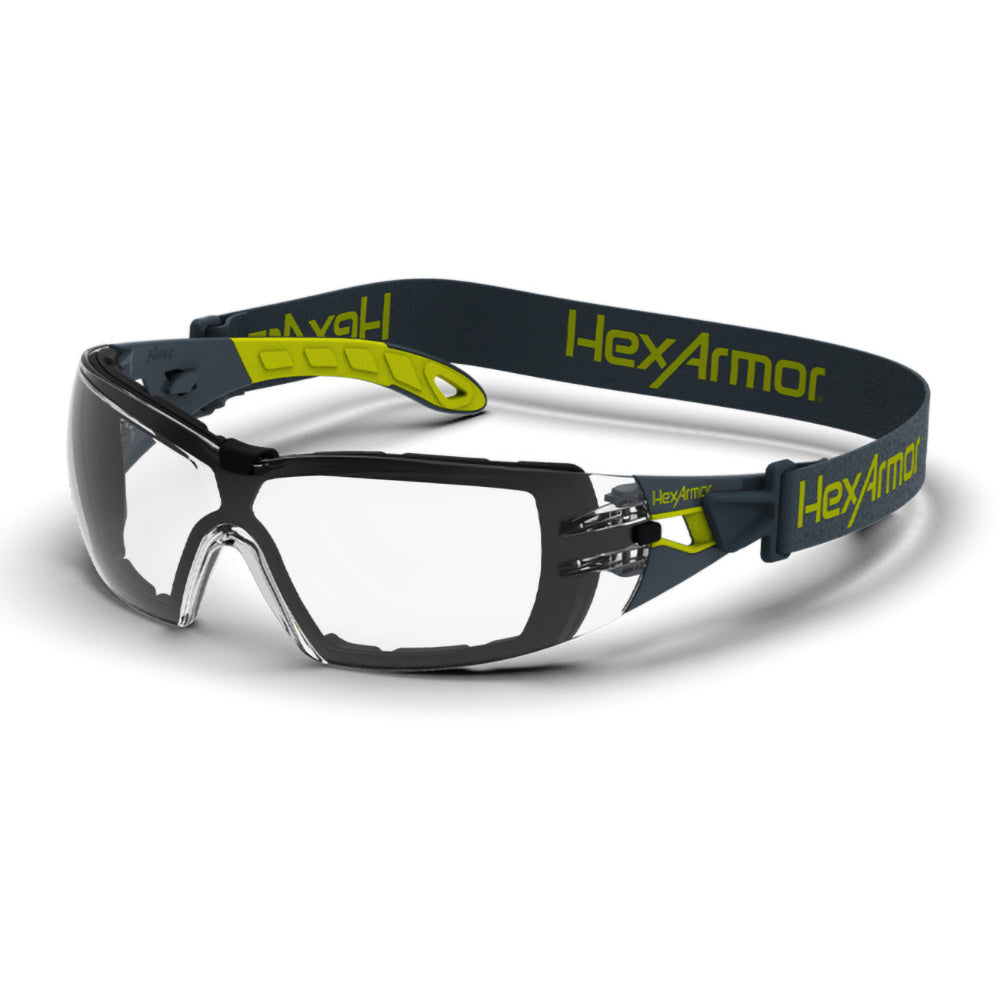 HexArmor 11-12001-04 Safety Glass Anti-Fog & Scratch-Resistant, Polycarbonate, Clear Lenses, Frameless