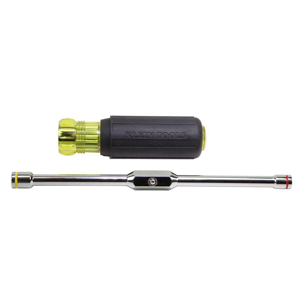 Klein Tools 65064 Double End Nut Driver 1/4 x 5/16" Drive, Interchangeable Shaft, Cushion Grip Handle, 8" OAL