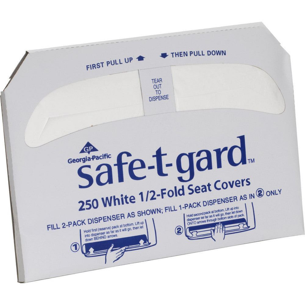 Georgia Pacific 47052 Pacific Blue Select 1/2-Fold Toilet Seat Cover, White