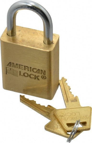 American Lock A5530 Padlock Brass & Steel, Keyed Different, 1-1/2" Wide