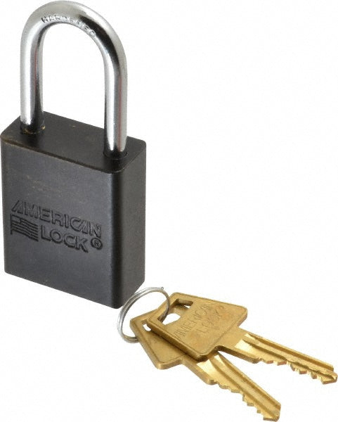 American Lock A1106KABLK-37465 Lockout Padlock Keyed Alike, Aluminum, Steel Shackle, Black