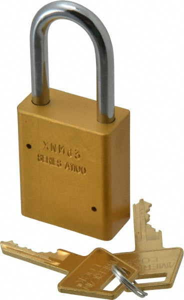 American Lock A1106KAYLW-38574 Lockout Padlock Keyed Alike, Aluminum, Steel Shackle, Yellow