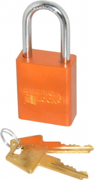 American Lock A1106KAORJ-43484 Lockout Padlock Keyed Alike, Aluminum, Steel Shackle, Orange