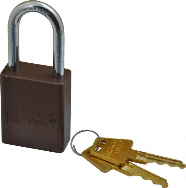 American Lock A1106BRN Lockout Padlock Keyed Different, Aluminum, Steel Shackle, Brown