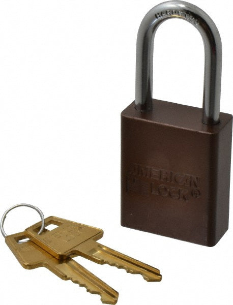 American Lock A1106KABRN-24272 Lockout Padlock Keyed Alike, Aluminum, Steel Shackle, Brown