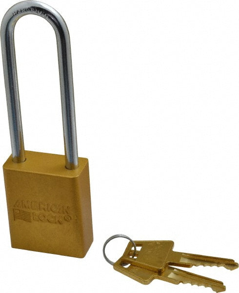 American Lock A1107KAYLW-45783 Lockout Padlock Keyed Alike, Aluminum, 3.0000™ High, Steel Shackle, Yellow